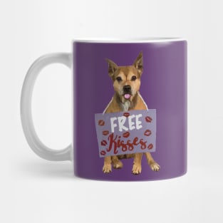 Free Kisses Valentine's Day Dog Mug